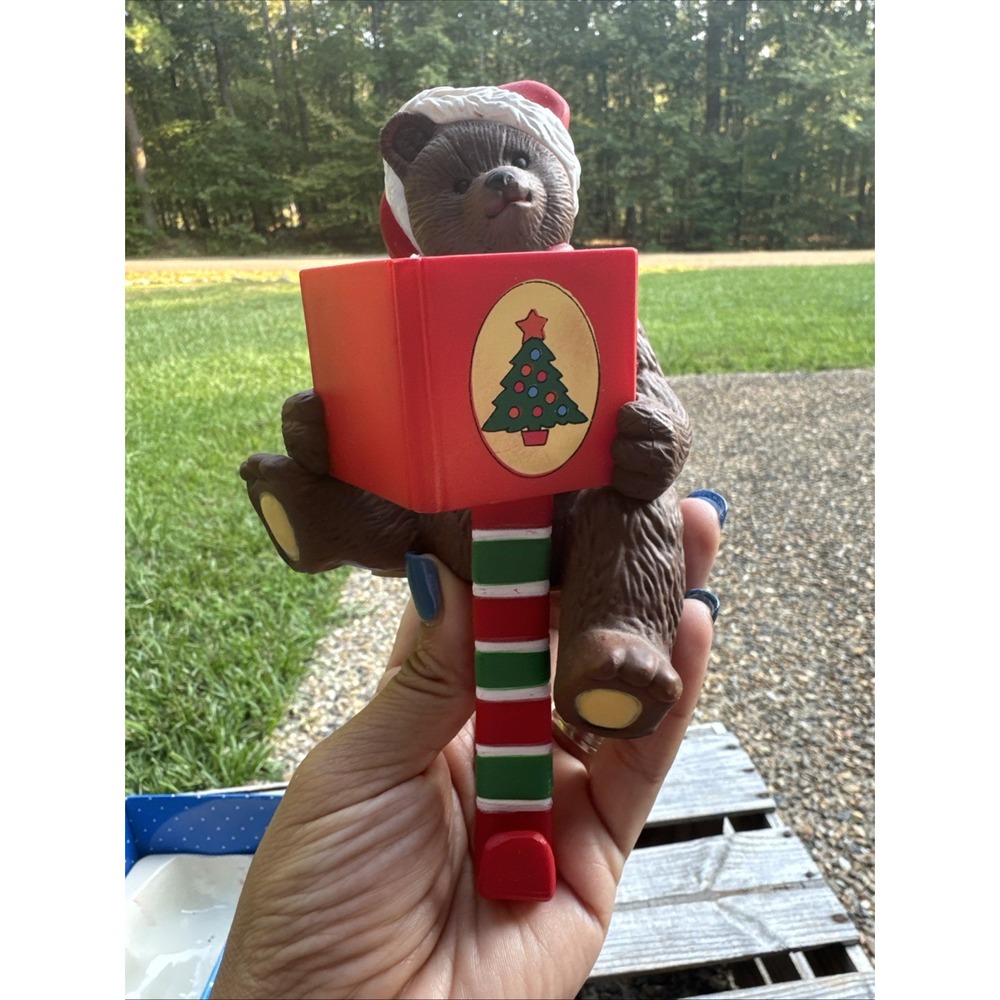2 Vintage Woolworths Teddy Bear Stocking Hanger Christmas Tree FW Woolworth Book